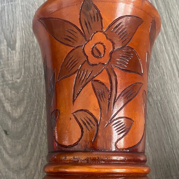 Polynesian Wooden Vase - Picture 8 of 11